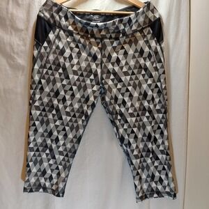 TEK Gear Yoga/Workout Pants, Black/Gray/White, Color Block, XL